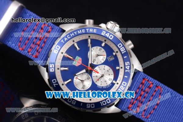 Tag Heuer Formula 1 Miyota Quartz Steel Case with Blue Dial and Blue Nylon Strap Stick Markers - Click Image to Close
